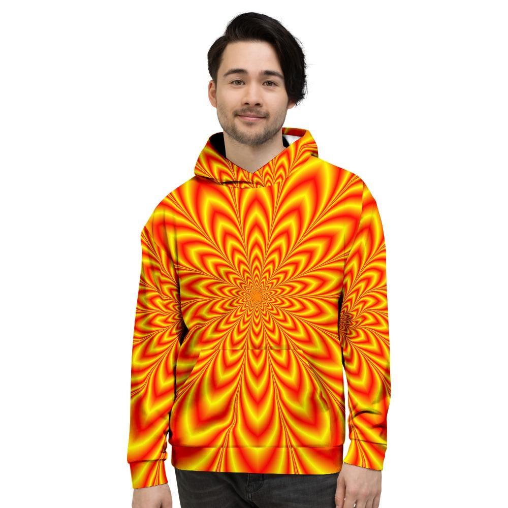 Red and Yellow Abstract Optical illusion Men's Hoodie-grizzshop
