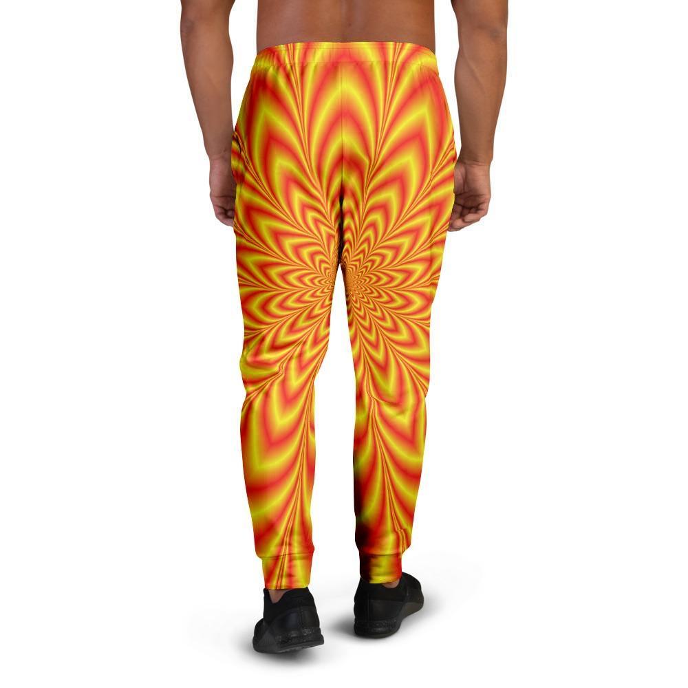 Red and Yellow Abstract Optical illusion Men's Joggers-grizzshop