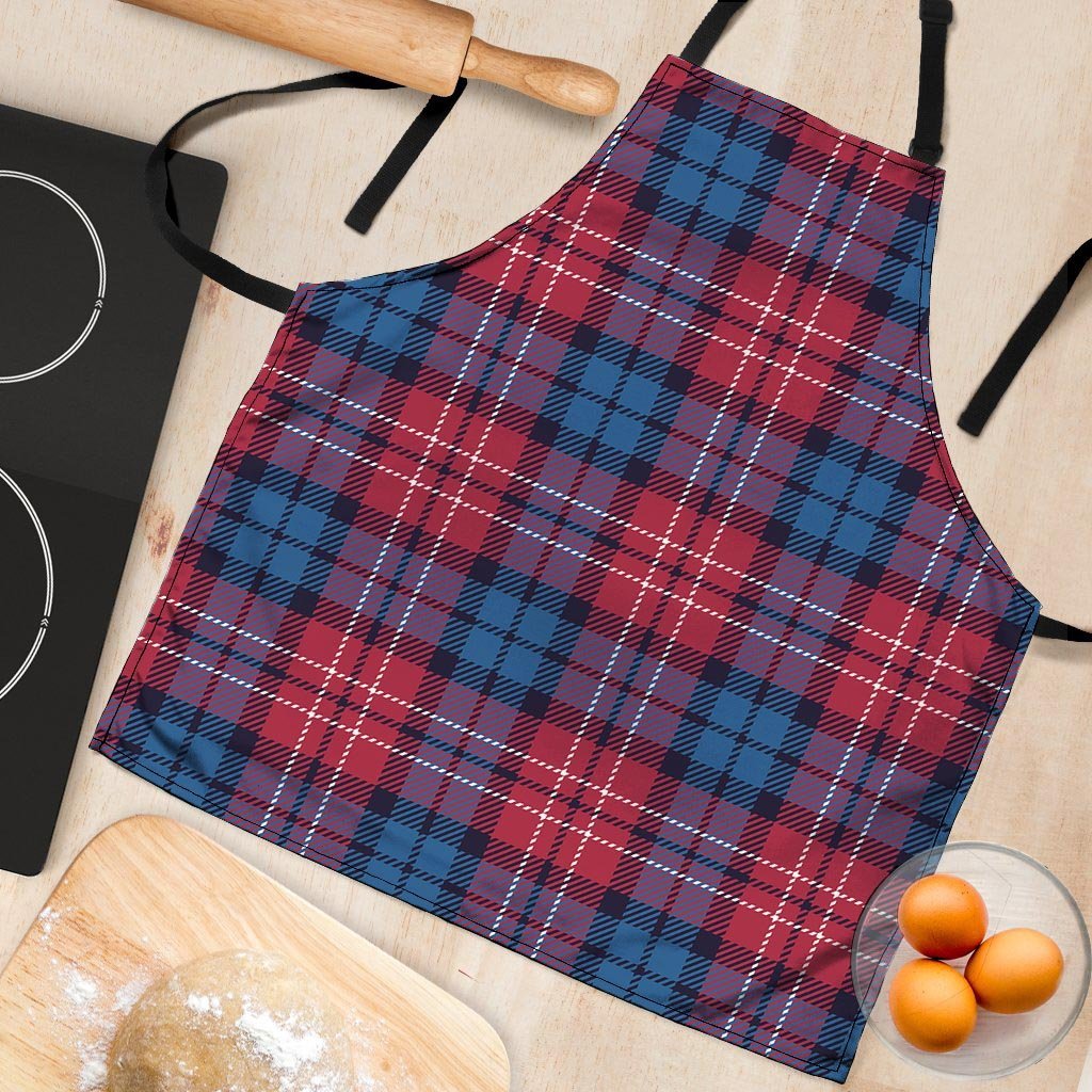 Red And Blue Plaid Tartan Women's Apron-grizzshop