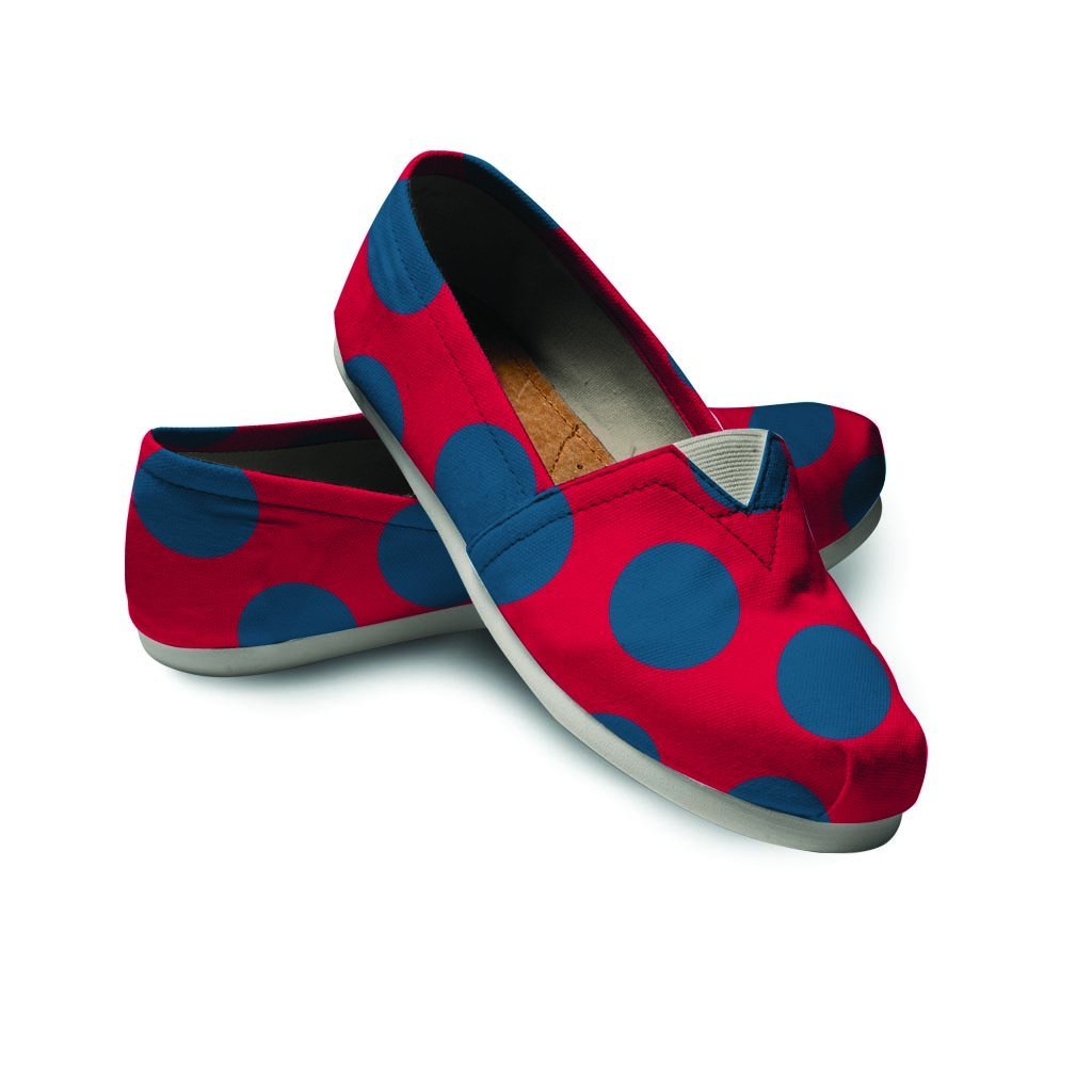 Red And Blue Polka Dot Canvas Shoes-grizzshop
