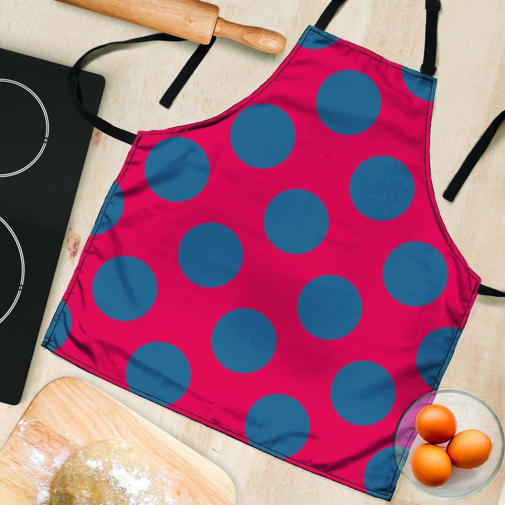 Red And Blue Polka Dot Women's Apron-grizzshop