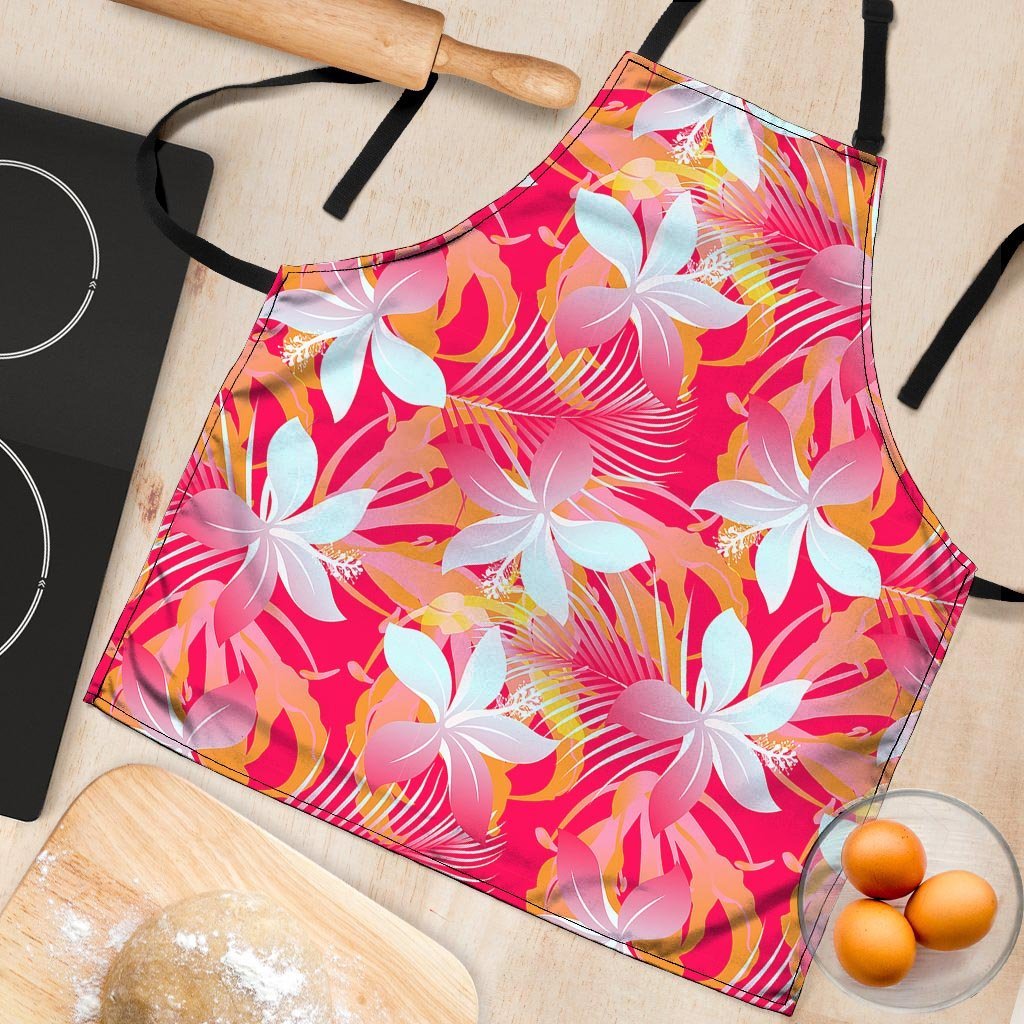 Red And Orange Hibiscus Hawaiian Print Women's Apron-grizzshop