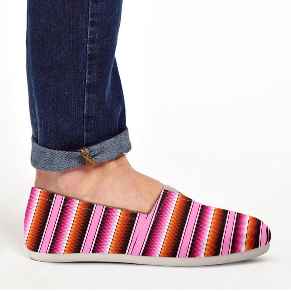 Red And Pink Mexican Baja Canvas Shoes-grizzshop