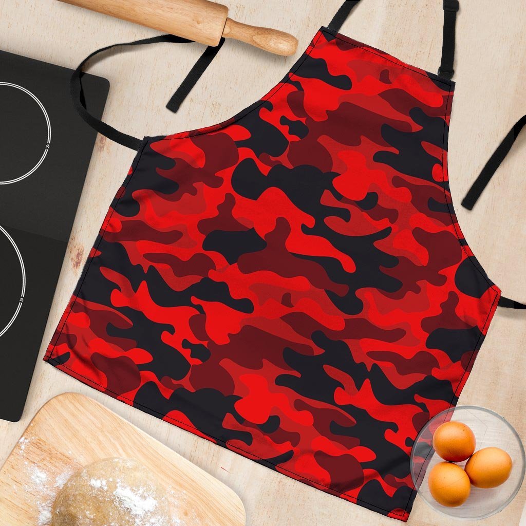 Red Camo Print Women's Apron-grizzshop