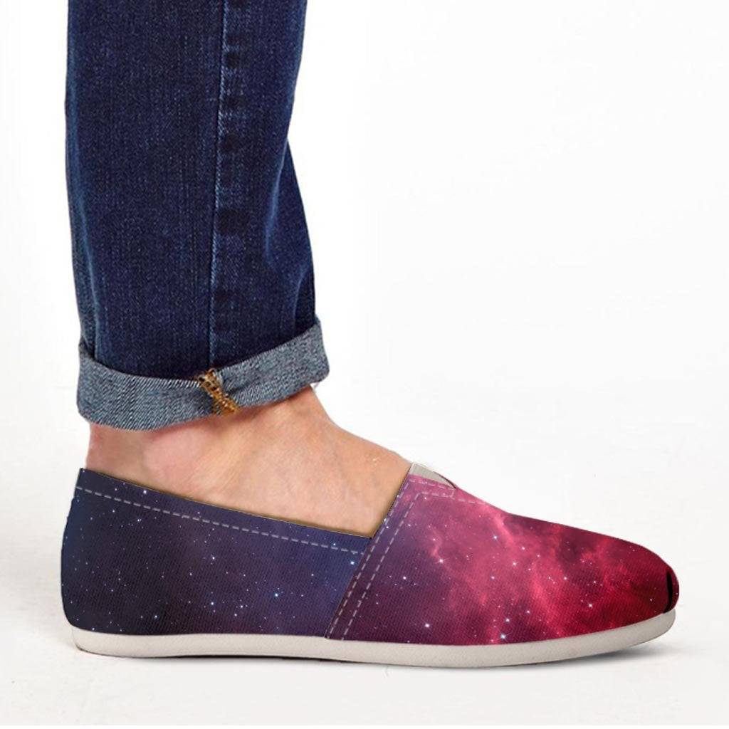 Red Cosmic Galaxy Space Canvas Shoes-grizzshop