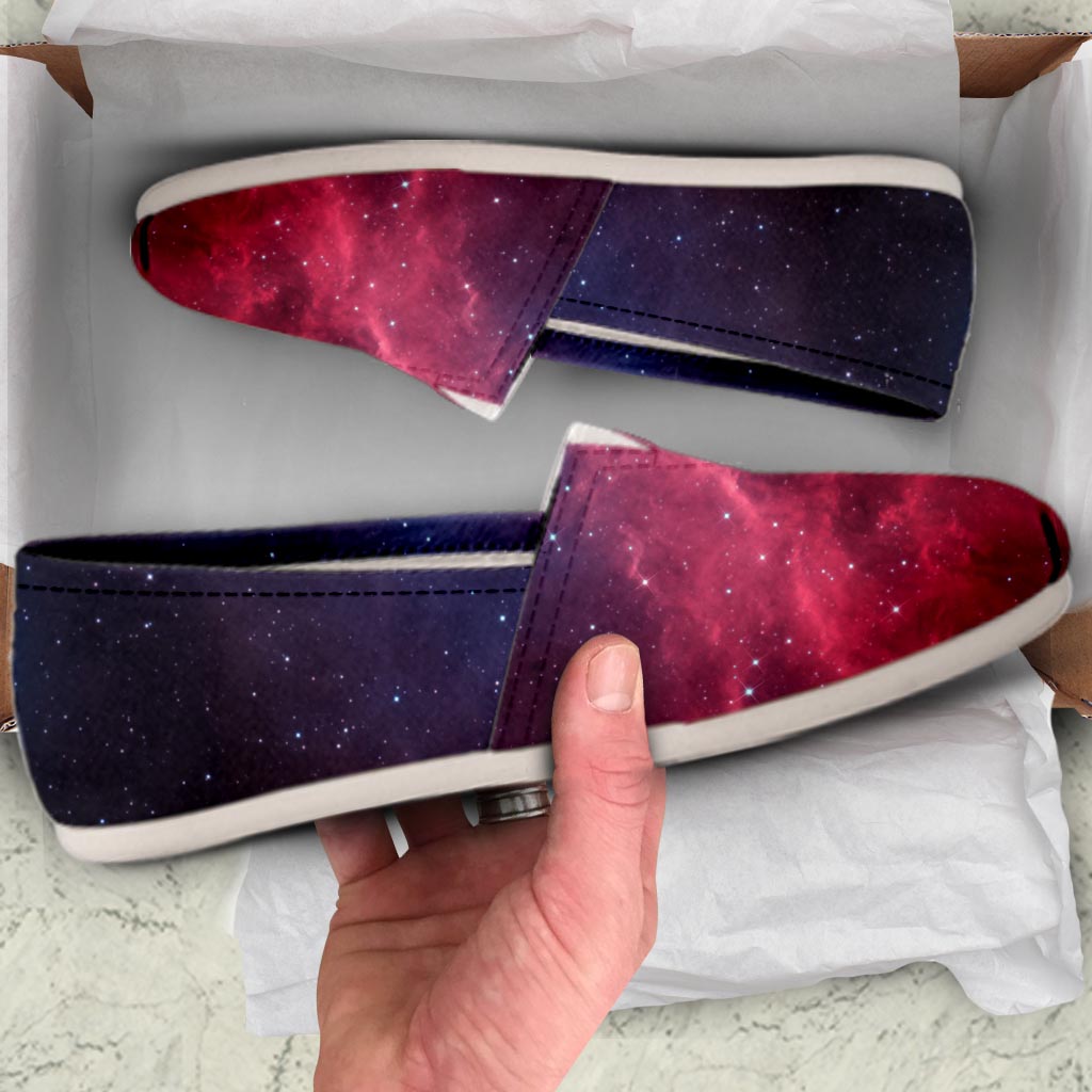 Red Cosmic Galaxy Space Canvas Shoes-grizzshop