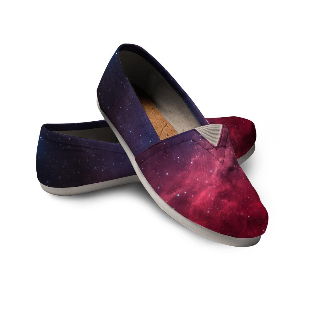 Red Cosmic Galaxy Space Canvas Shoes-grizzshop