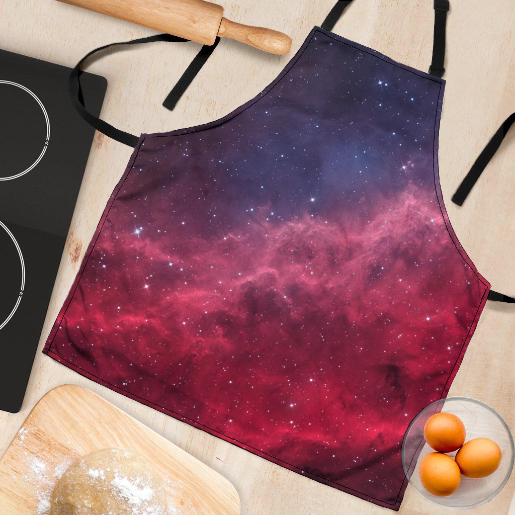 Red Cosmic Galaxy Space Women's Apron-grizzshop