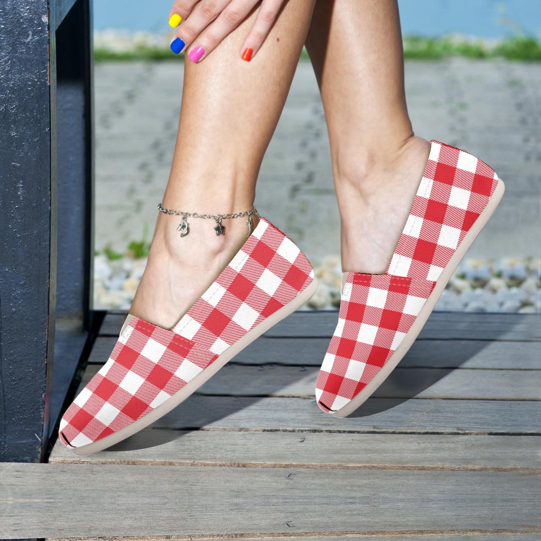Red Lumberjack Canvas Shoes-grizzshop