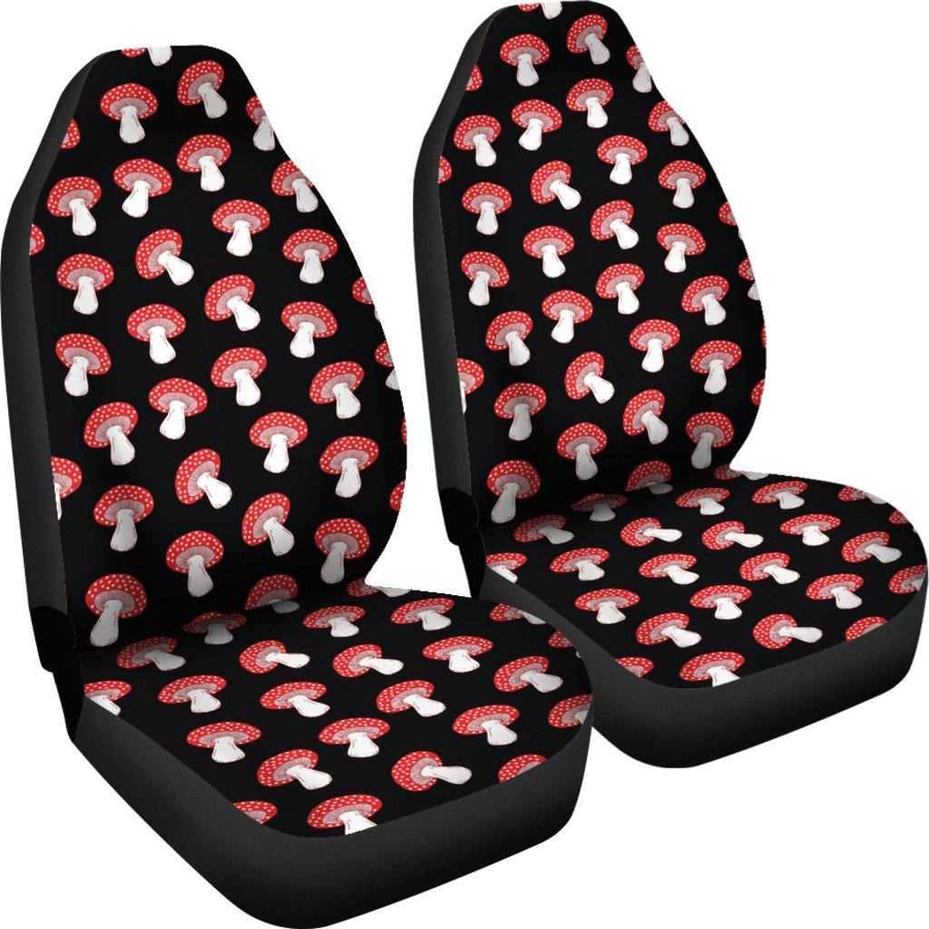 Red Mushroom Dot Print Pattern Universal Fit Car Seat Cover-grizzshop