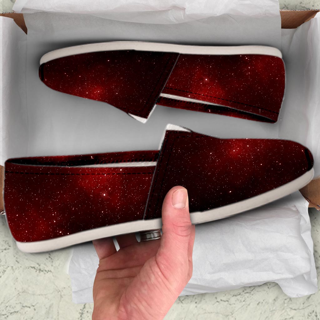 Red Nebula Galaxy Space Canvas Shoes-grizzshop
