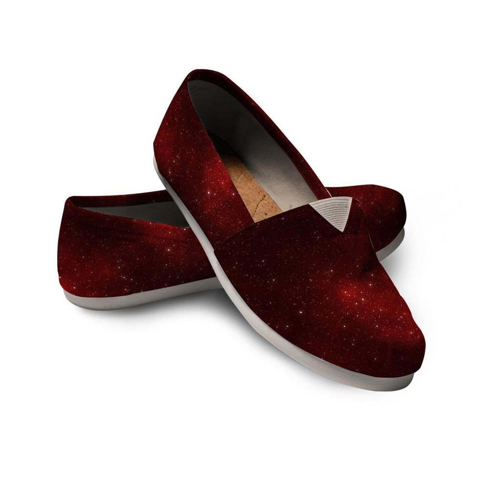 Red Nebula Galaxy Space Canvas Shoes-grizzshop