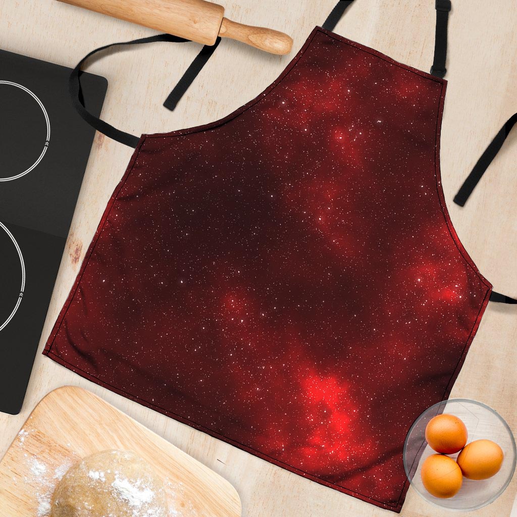 Red Nebula Galaxy Space Women's Apron-grizzshop
