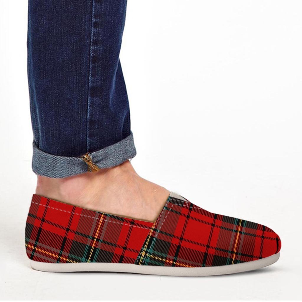 Red Plaid Tartan Canvas Shoes-grizzshop