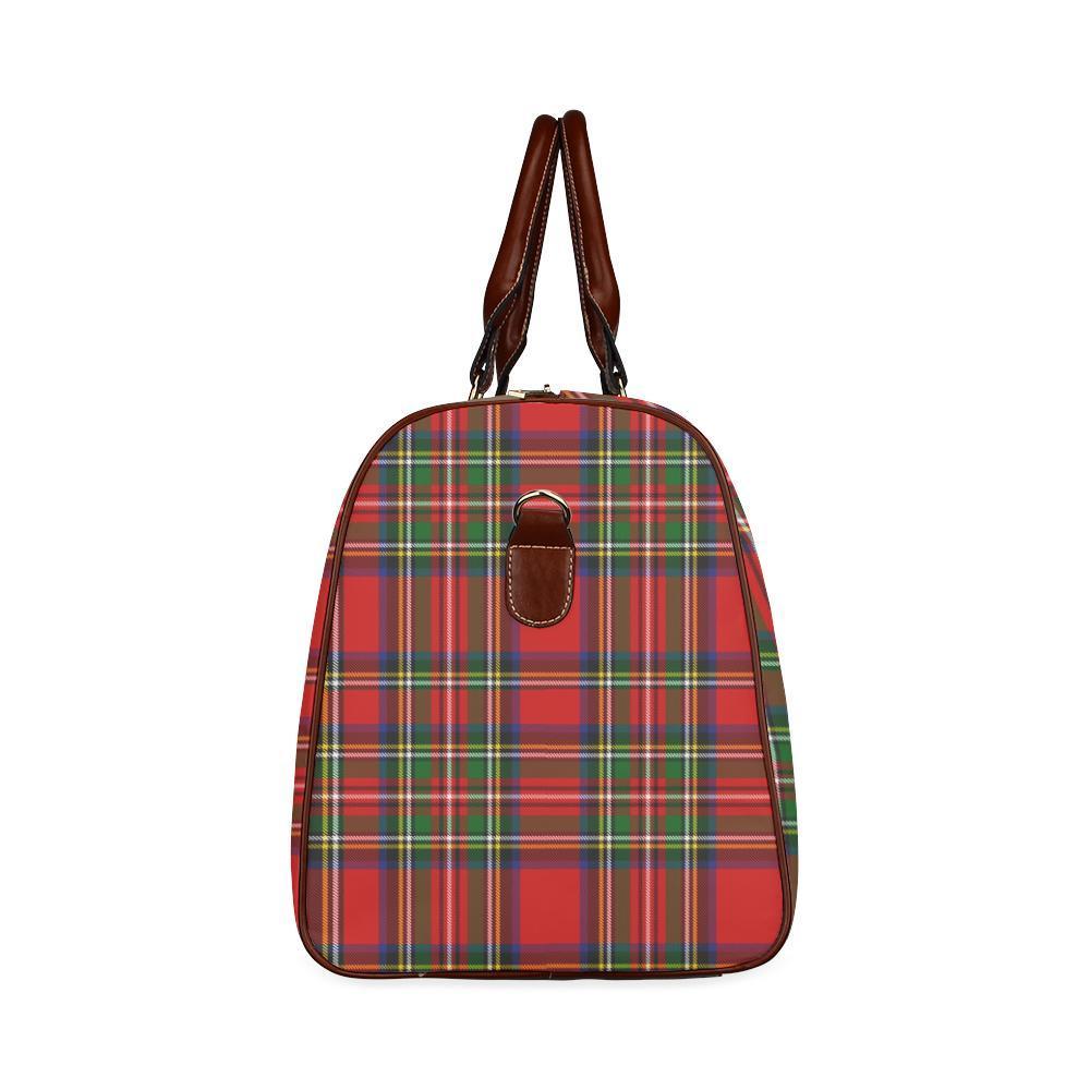 Red Plaid Tartan New Waterproof Travel Bag/Large-grizzshop