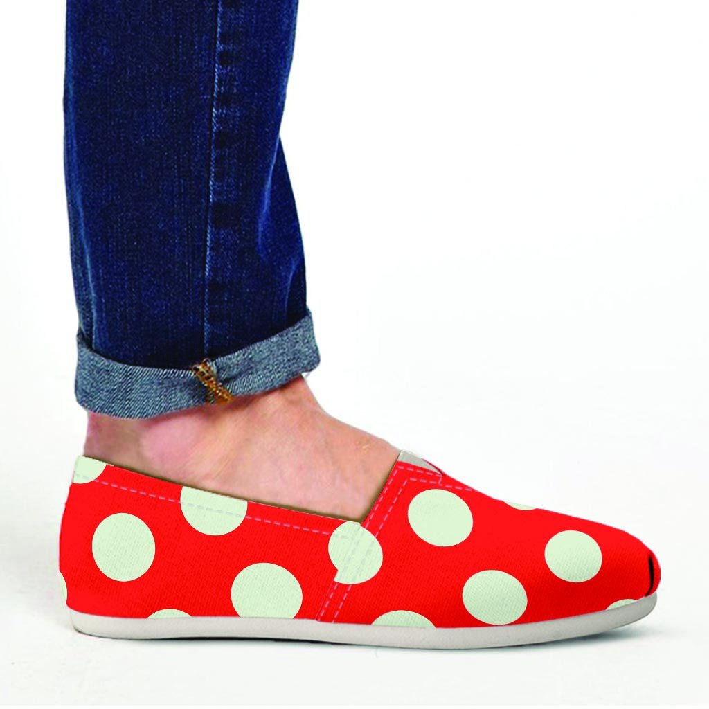 Red Polka Dot Canvas Shoes-grizzshop
