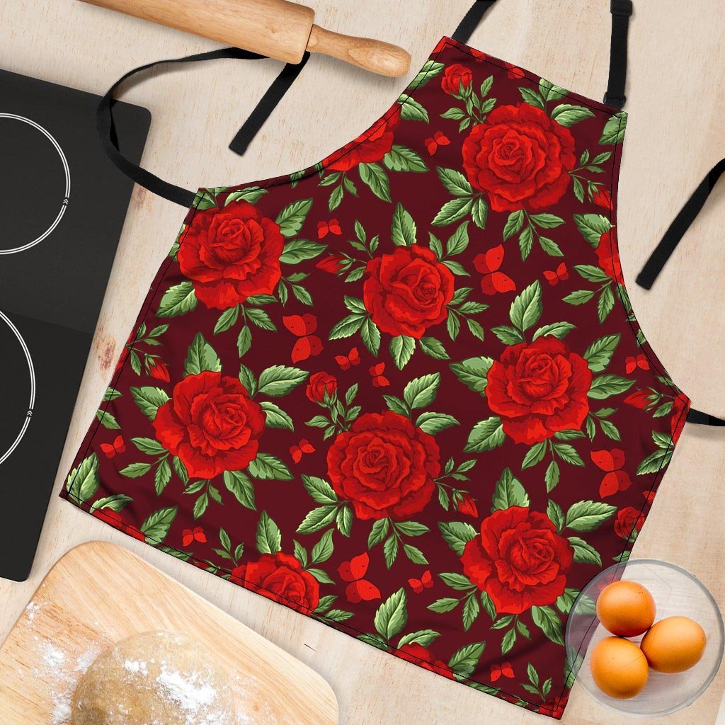 Red Rose Flower Women's Apron-grizzshop