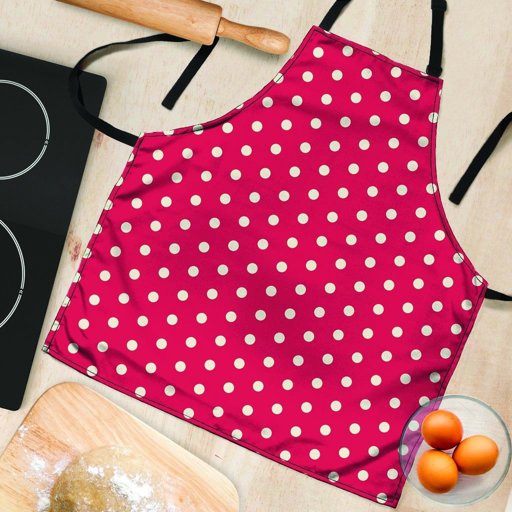 Red Tiny Polka Dot Women's Apron-grizzshop