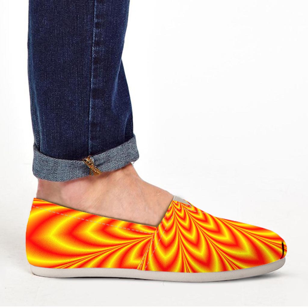 Red and Yellow Abstract Optical illusion Canvas Shoes-grizzshop