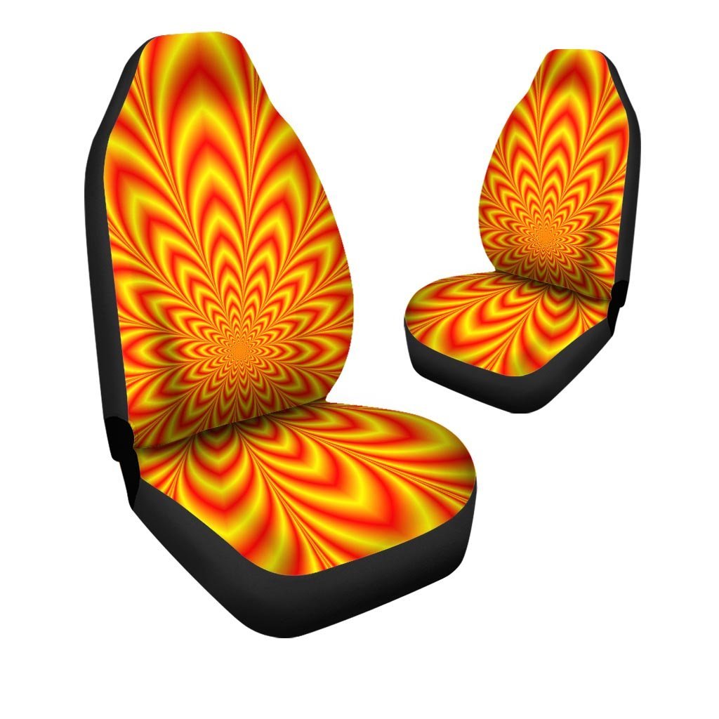 Red and Yellow Abstract Optical illusion Car Seat Covers-grizzshop