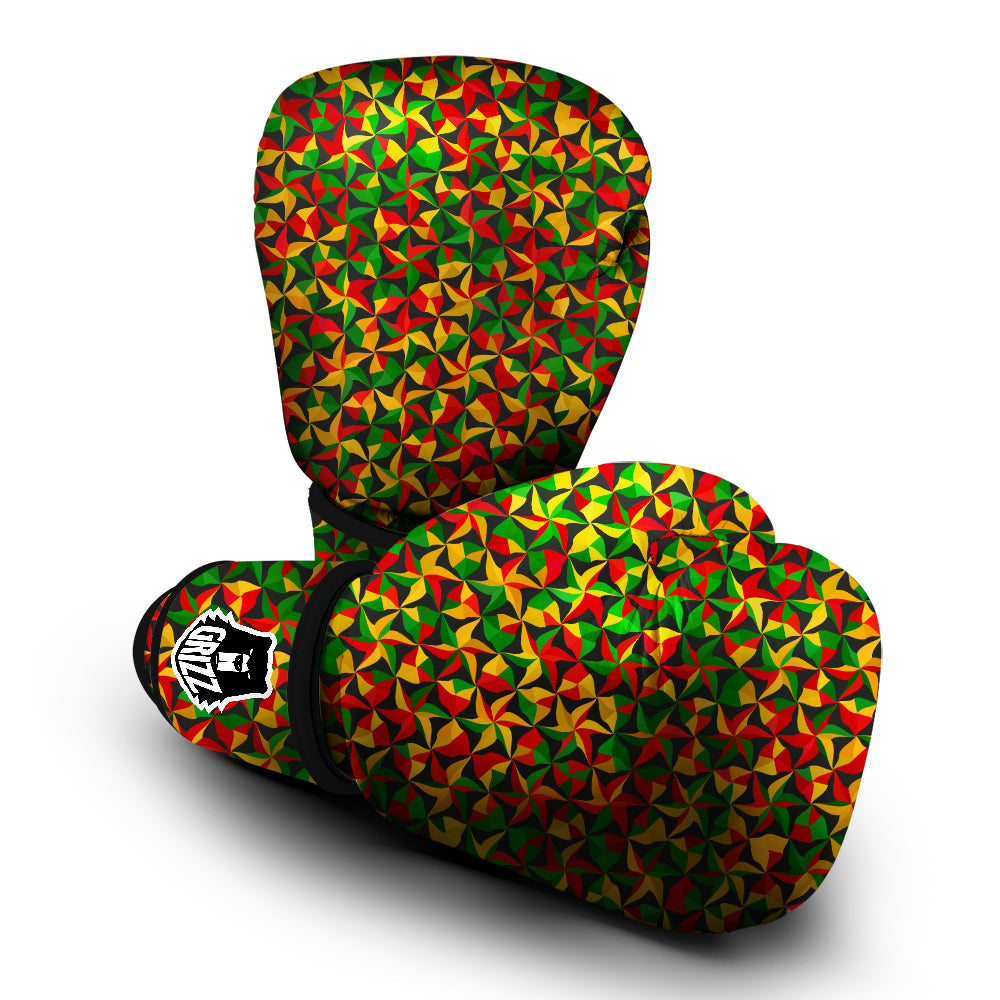 Reggae Abstract Geometric Print Pattern Boxing Gloves-grizzshop
