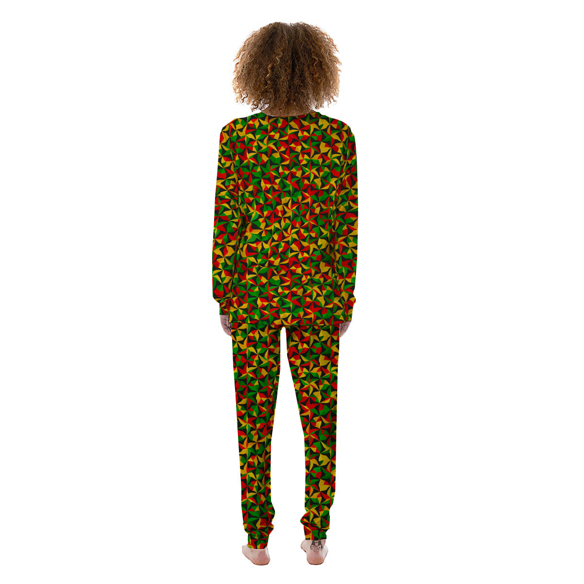 Reggae Abstract Geometric Print Pattern Women's Pajamas-grizzshop