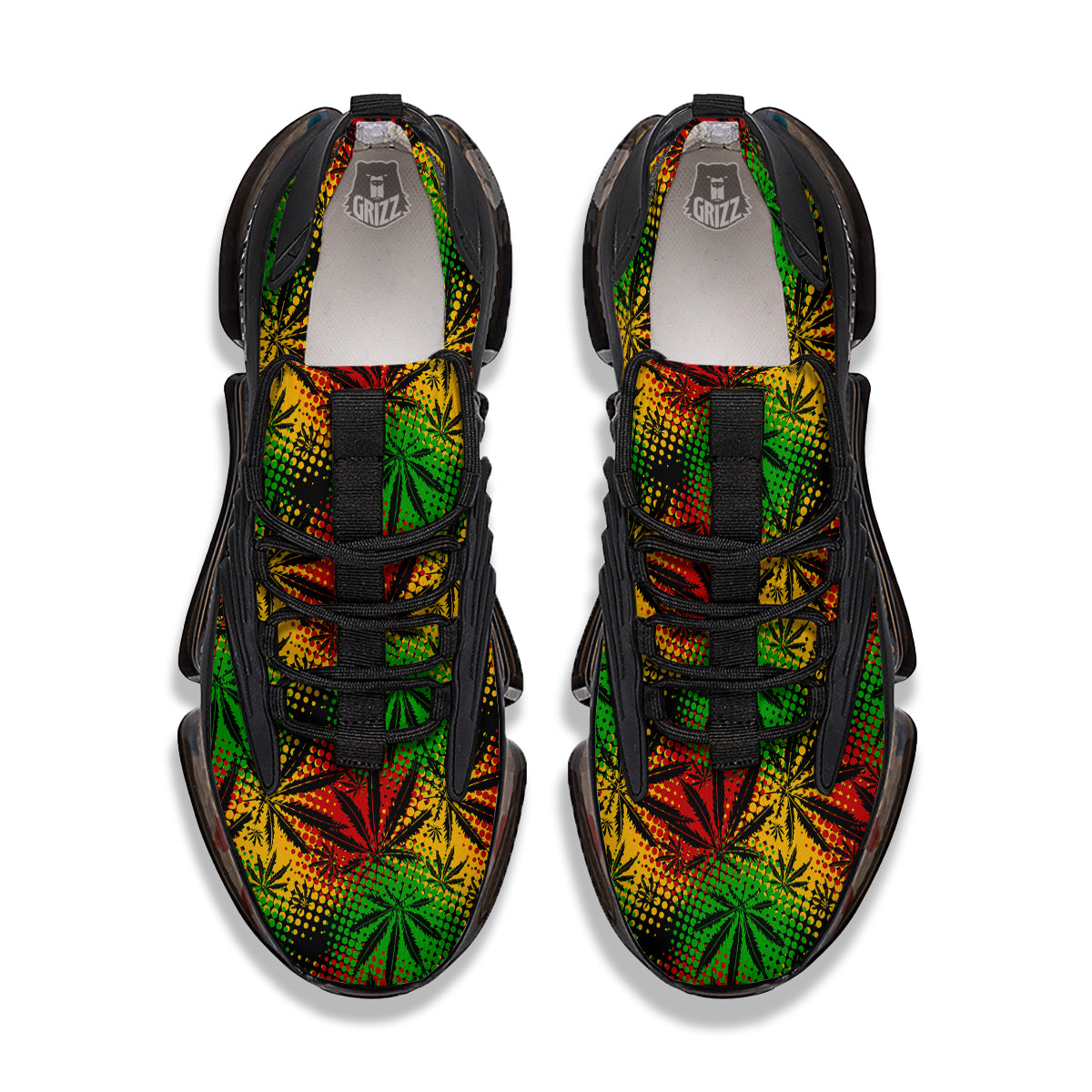 Reggae Abstract Print Pattern Black Gym Shoes-grizzshop