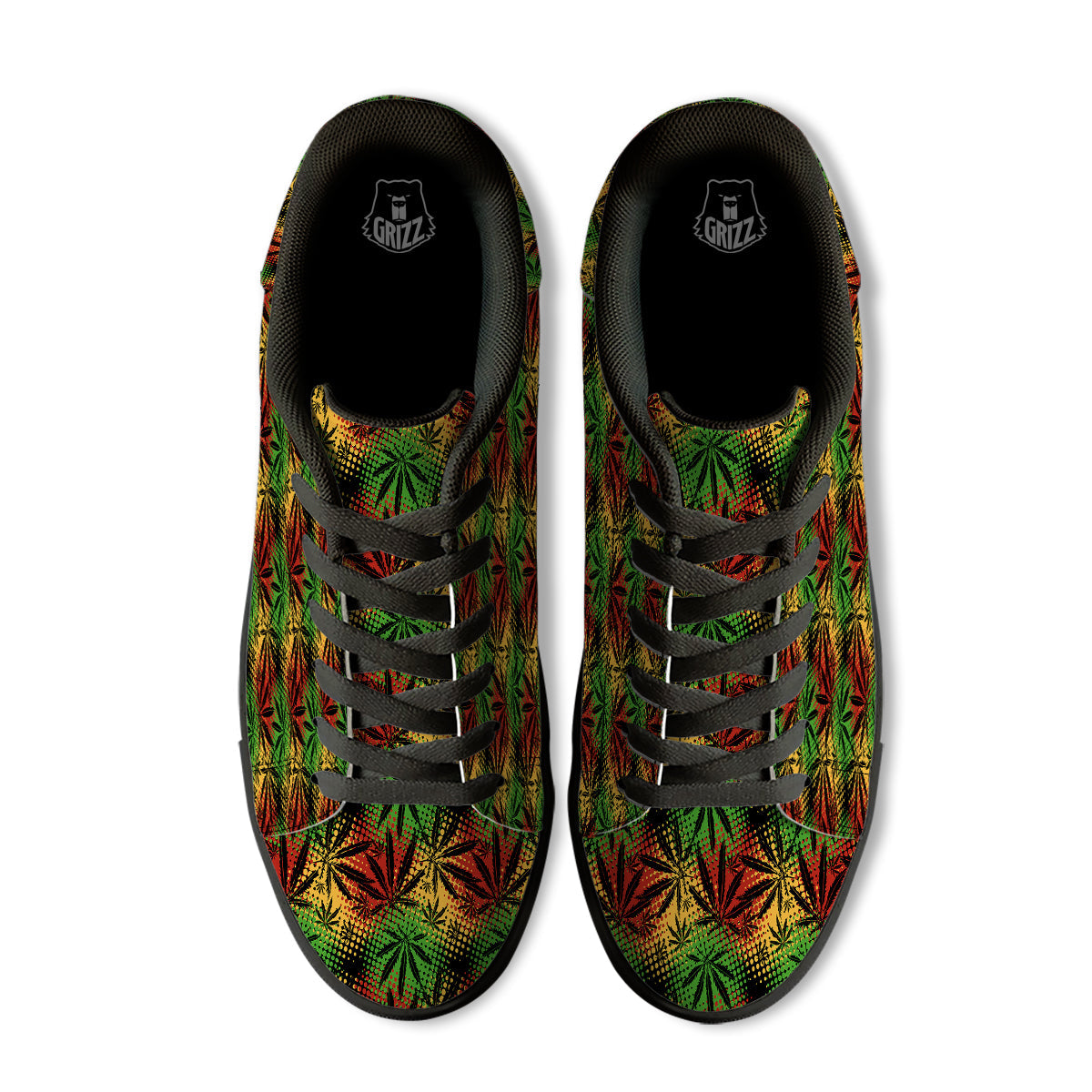 Reggae Abstract Print Pattern Black Low Top Sneakers-grizzshop