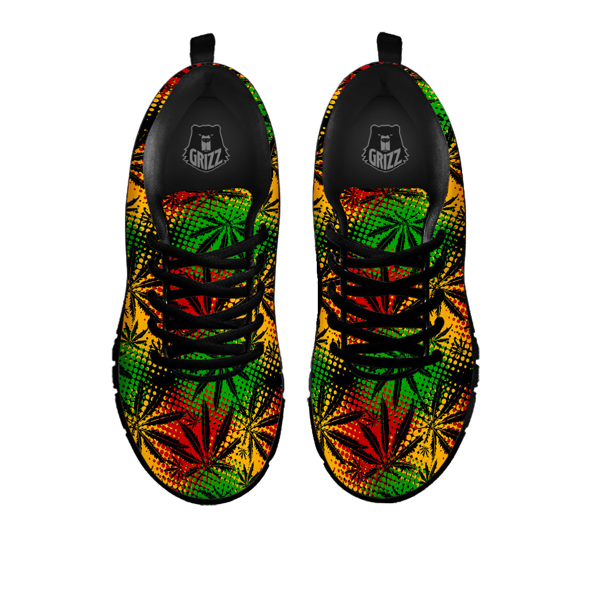 Reggae Abstract Print Pattern Black Sneaker-grizzshop
