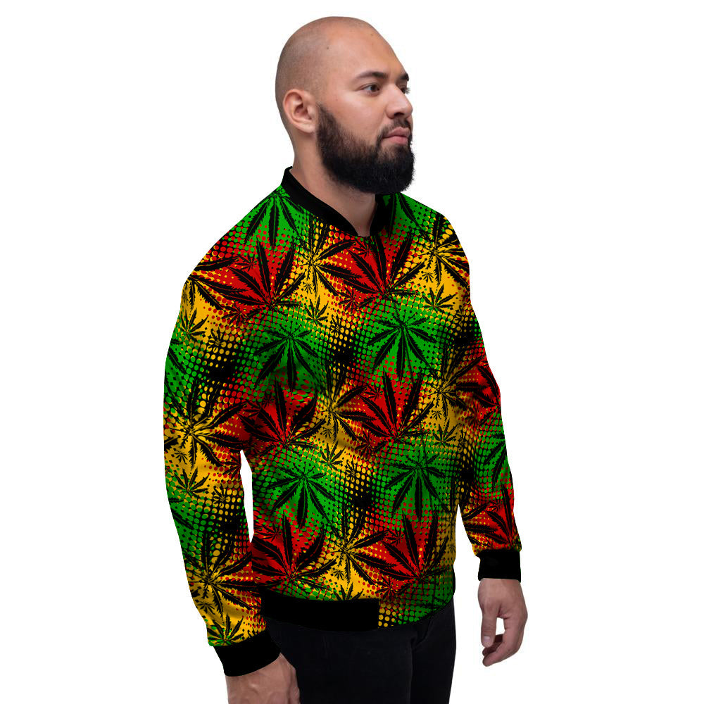 Reggae Abstract Print Pattern Men's Bomber Jacket-grizzshop