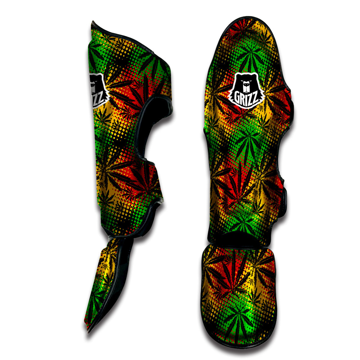 Reggae Abstract Print Pattern Muay Thai Shin Guards-grizzshop