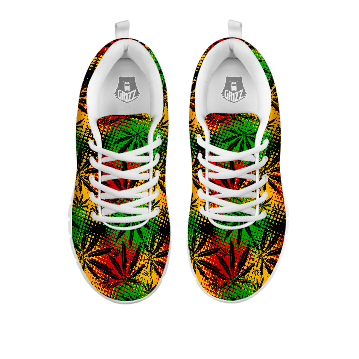 Reggae Abstract Print Pattern White Sneaker-grizzshop