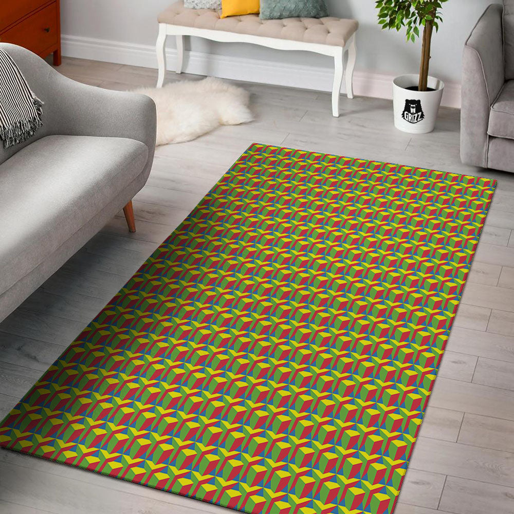 Reggae Geometric Print Pattern Floor Mat-grizzshop