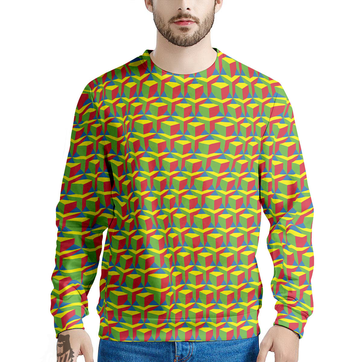 Reggae Geometric Print Pattern Men's Sweatshirt-grizzshop