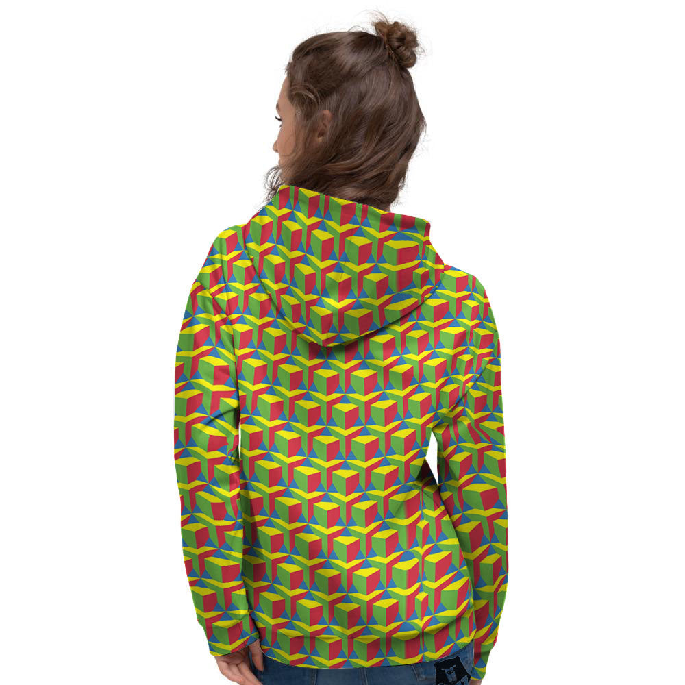 Reggae Geometric Print Pattern Women's Hoodie-grizzshop