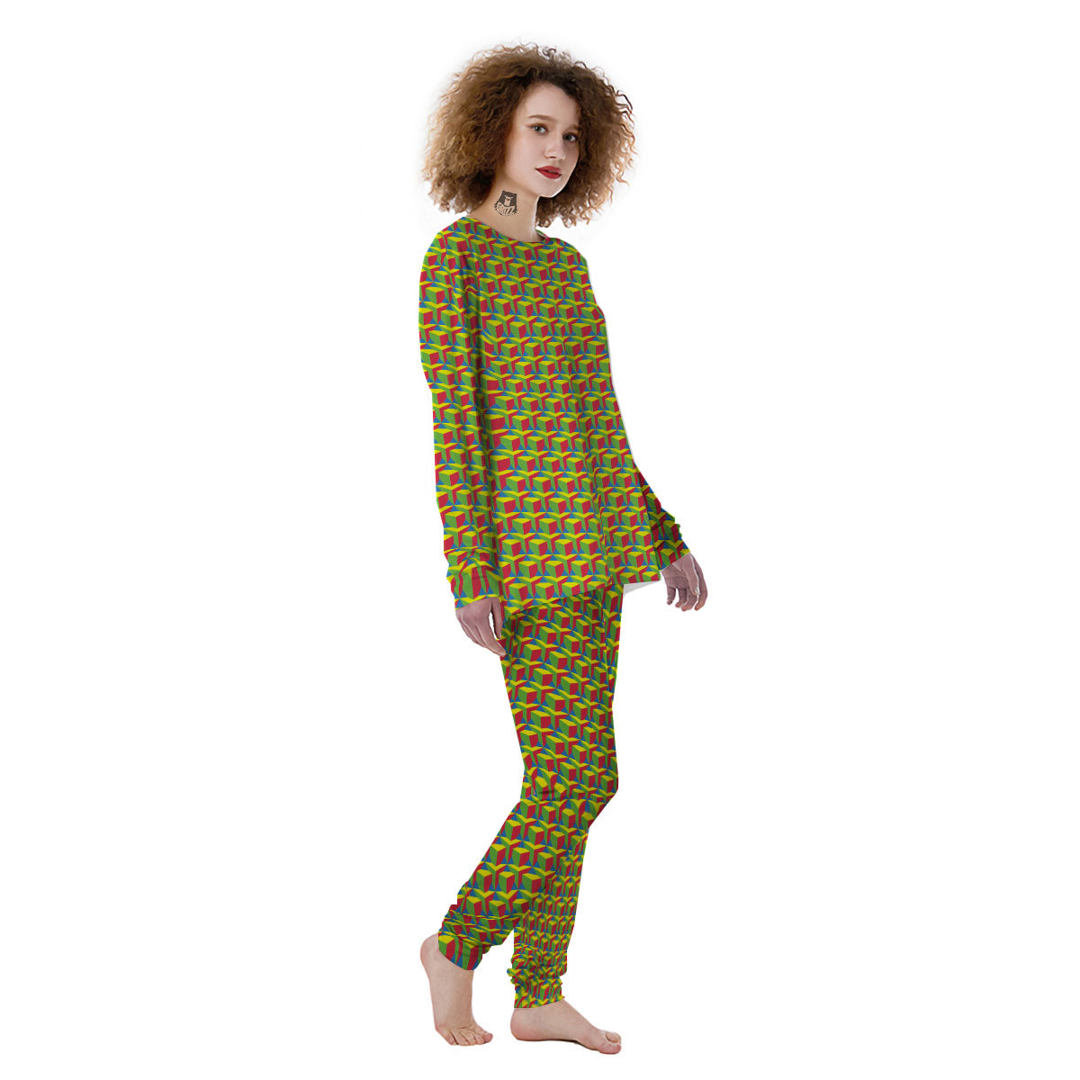 Reggae Geometric Print Pattern Women's Pajamas-grizzshop