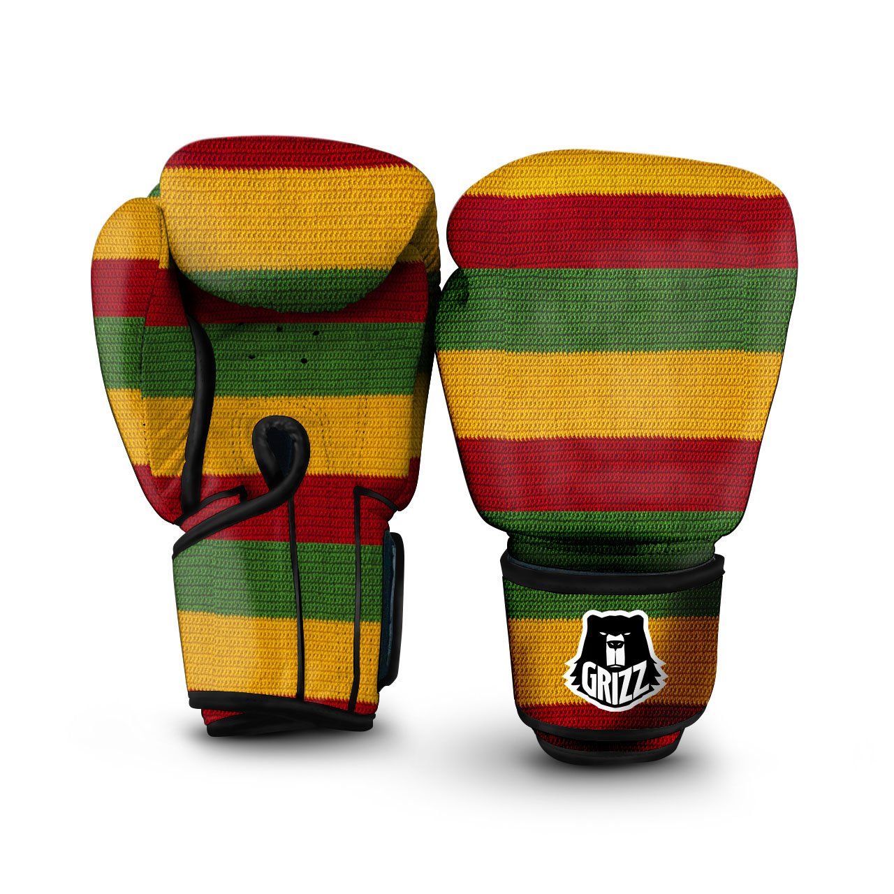 Reggae Knitted Print Pattern Boxing Gloves-grizzshop