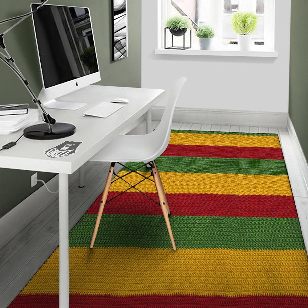 Reggae Knitted Print Pattern Floor Mat-grizzshop