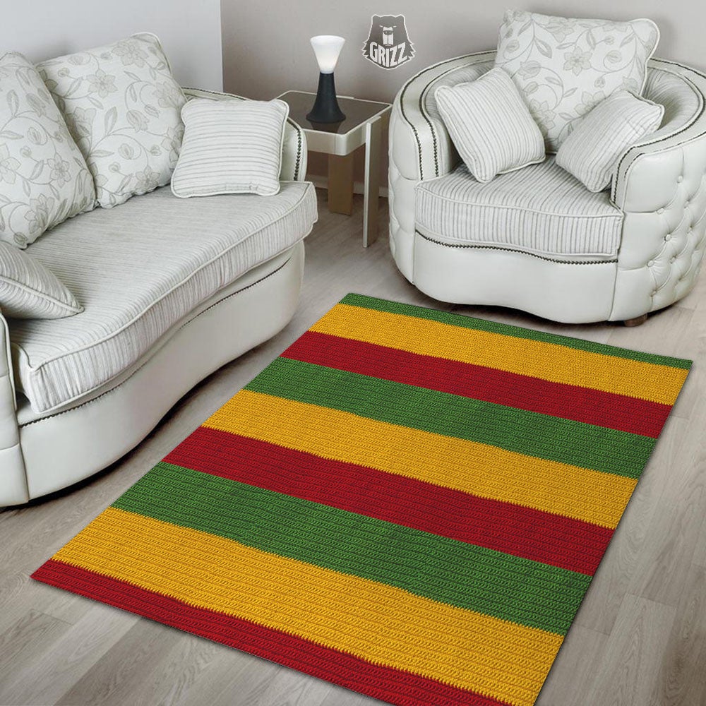 Reggae Knitted Print Pattern Floor Mat-grizzshop