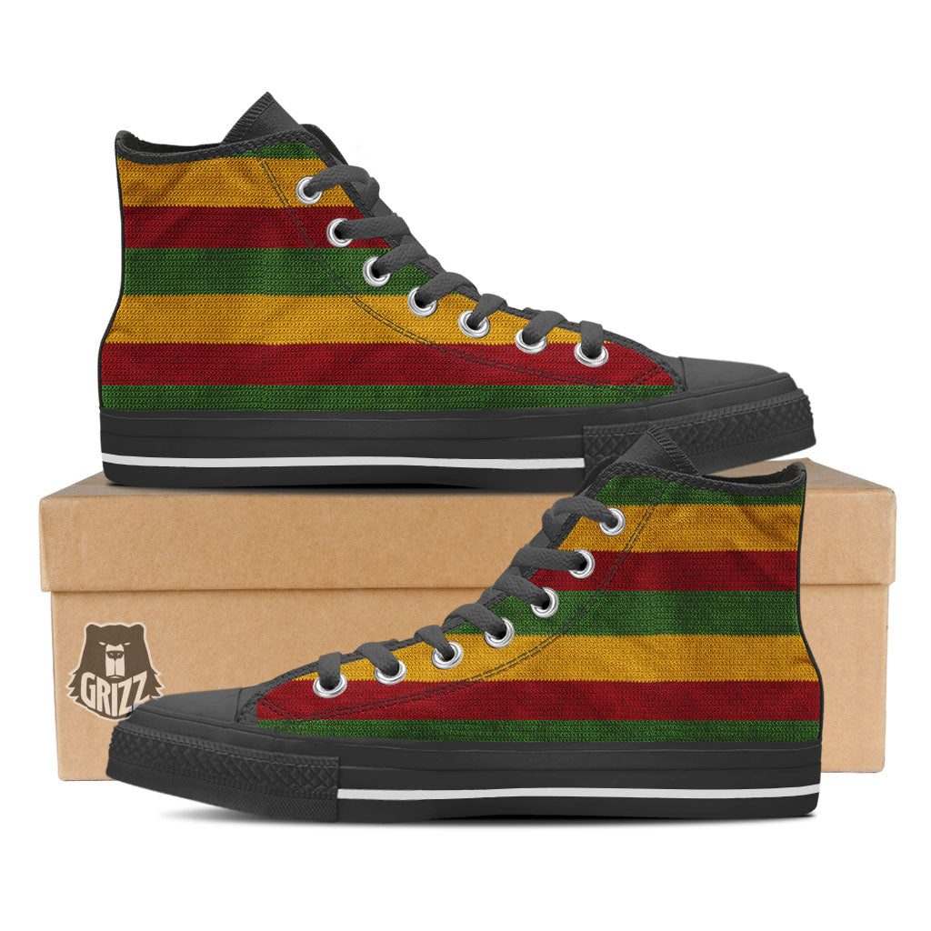 Reggae Knitted Print Pattern High Top Shoes-grizzshop