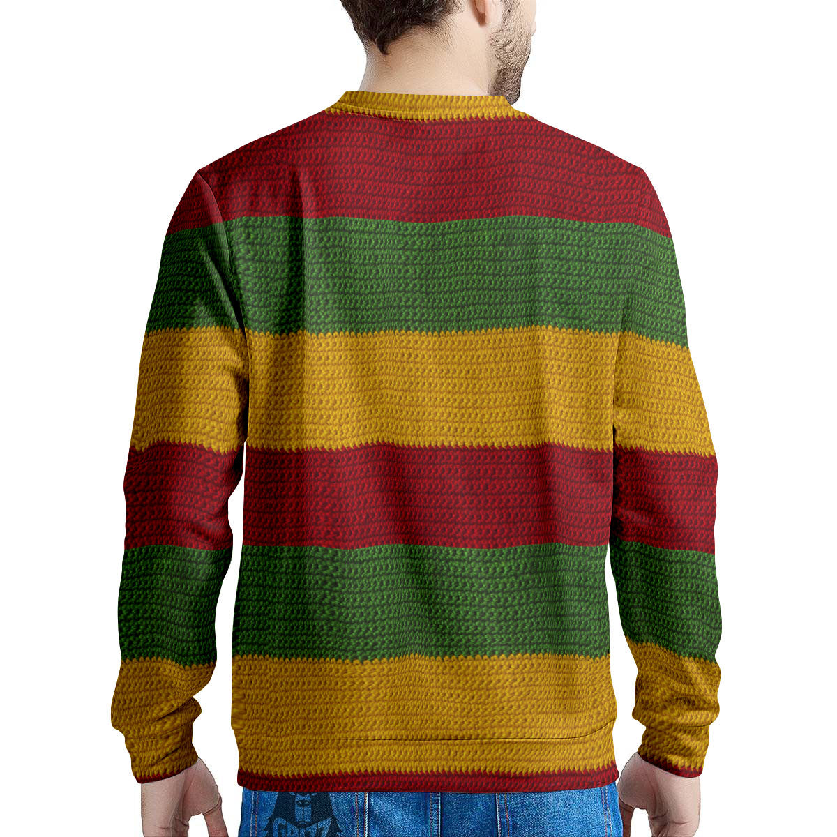 Reggae Knitted Print Pattern Men's Sweatshirt-grizzshop