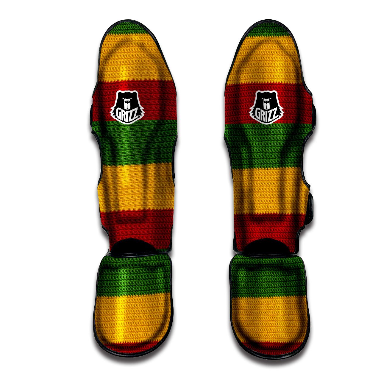Reggae Knitted Print Pattern Muay Thai Shin Guards-grizzshop
