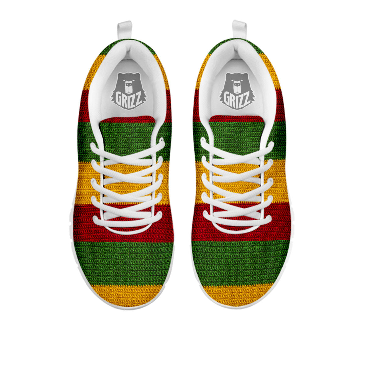 Reggae Knitted Print Pattern White Sneaker-grizzshop