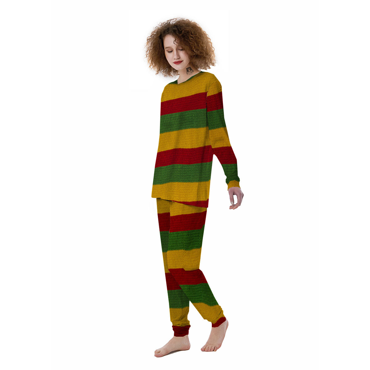 Reggae Knitted Print Pattern Women's Pajamas-grizzshop
