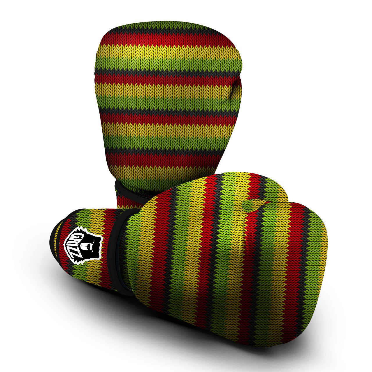Reggae Knitted Style Print Pattern Boxing Gloves-grizzshop