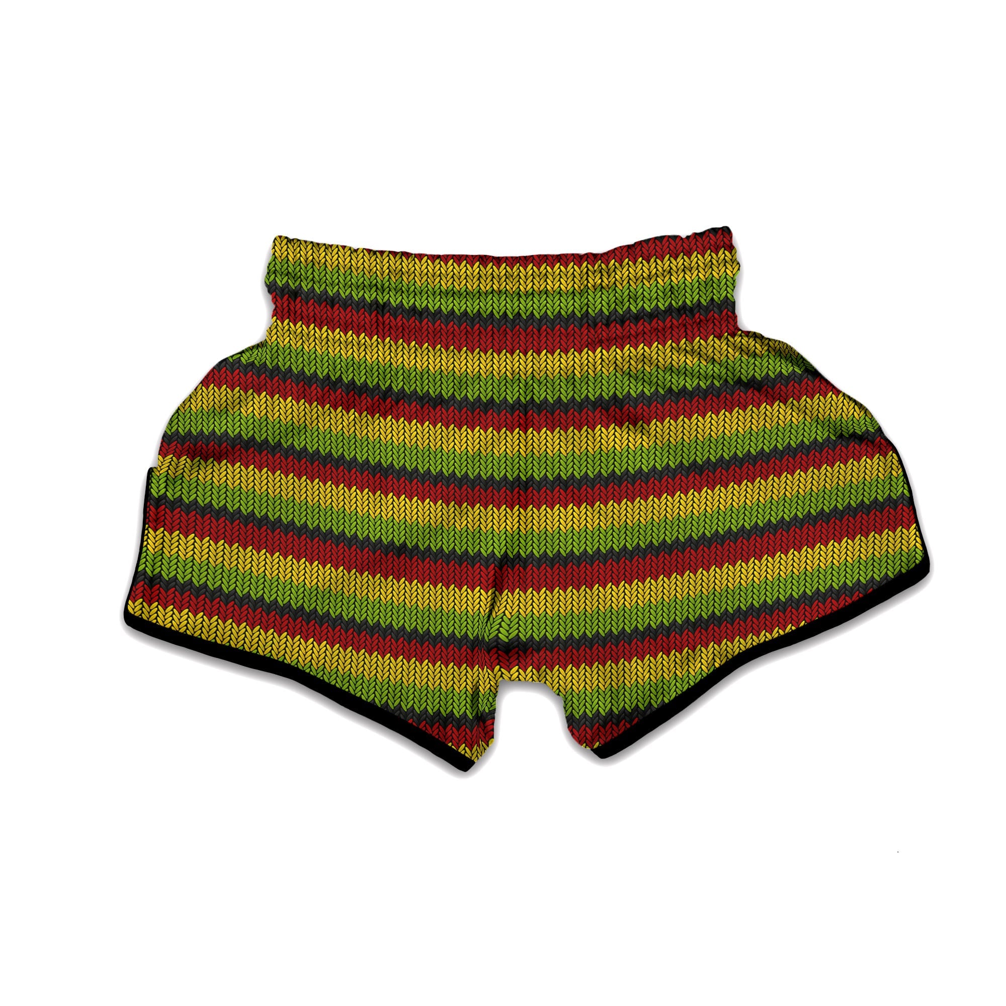 Reggae Knitted Style Print Pattern Muay Thai Boxing Shorts-grizzshop