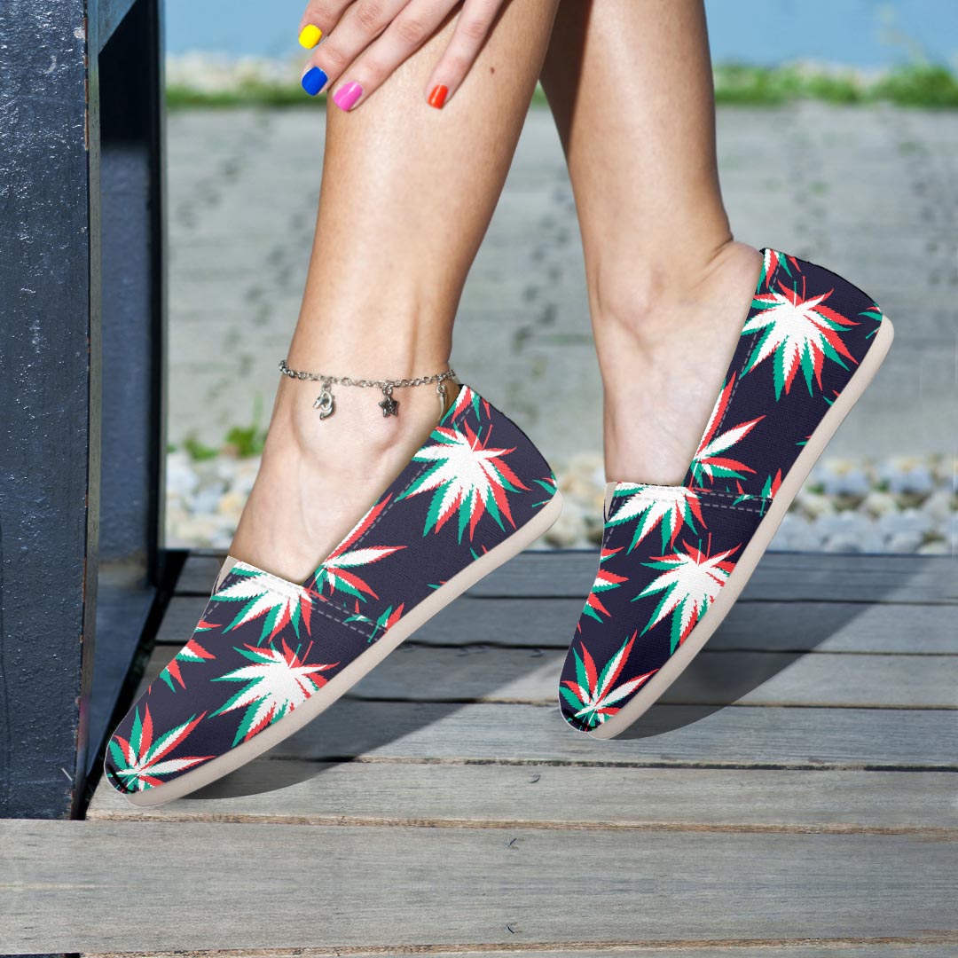 Reggae Leaf Psychedelic Canvas Shoes-grizzshop