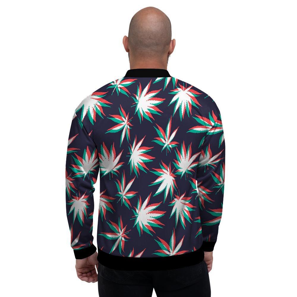 Reggae Leaf Psychedelic Men's Bomber Jacket-grizzshop
