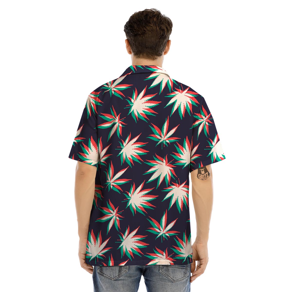 Reggae Leaf Psychedelic Men’s Hawaiian Shirt-grizzshop