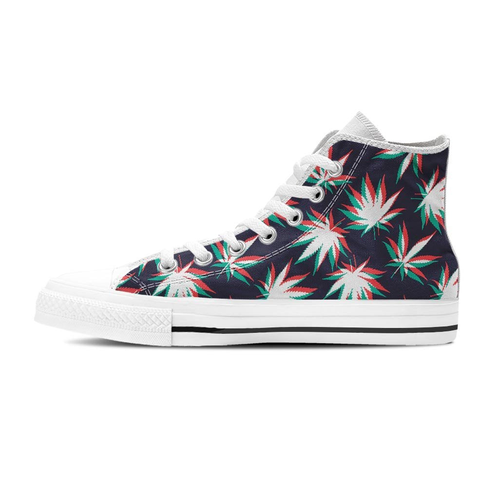 Reggae Leaf Psychedelic Men's High Top Shoes-grizzshop